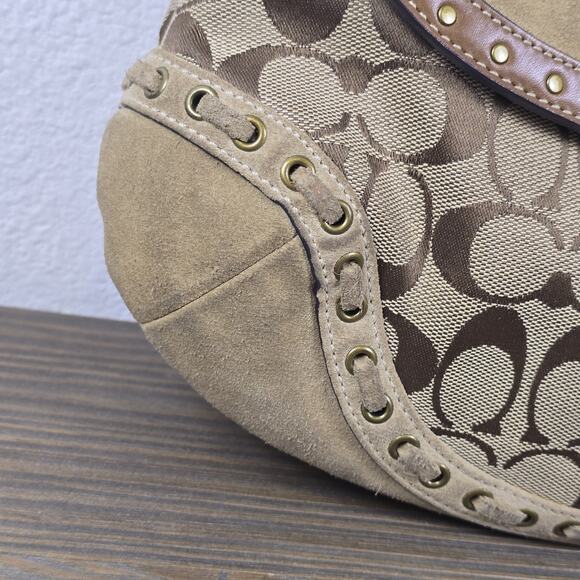 Coach Vintage (2006)Soho Signature Jacquard & Suede Hobo shoulder bag - Preloved - Picture 4 of 16